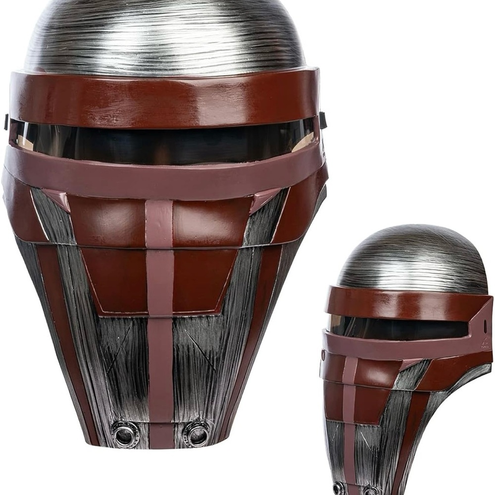 Silver and Brown Sci-Fi Helmet. Xcoser Darth Revan Mask Helmet Costume Props